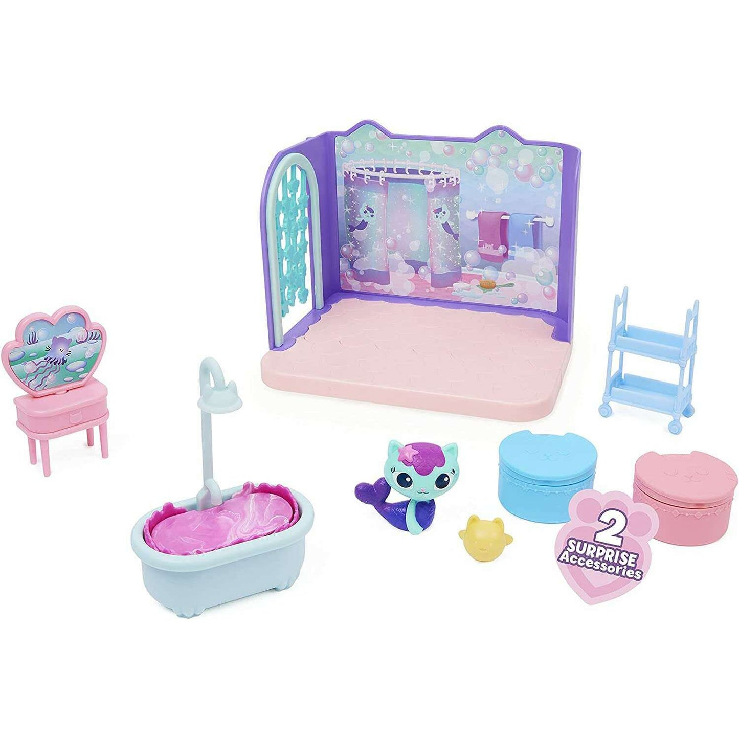 Toys N Tuck:Gabby's Dollhouse - MerCat Primp & Pamper Bathroom,Gabby's Dollhouse