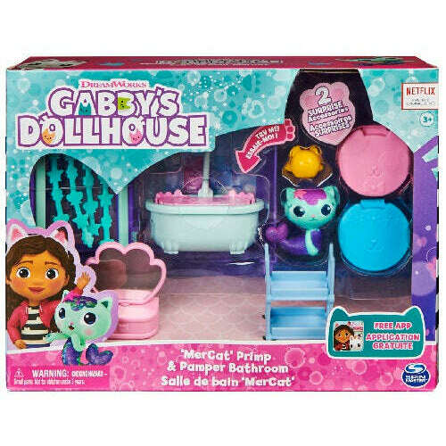 Toys N Tuck:Gabby's Dollhouse - MerCat Primp & Pamper Bathroom,Gabby's Dollhouse