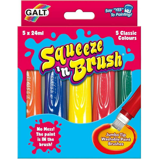 Toys N Tuck:Galt Squeeze n Brush - 5 Classic Colours,Galt