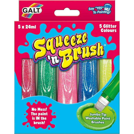 Toys N Tuck:Galt Squeeze n Brush - 5 Glitter Colours,Galt