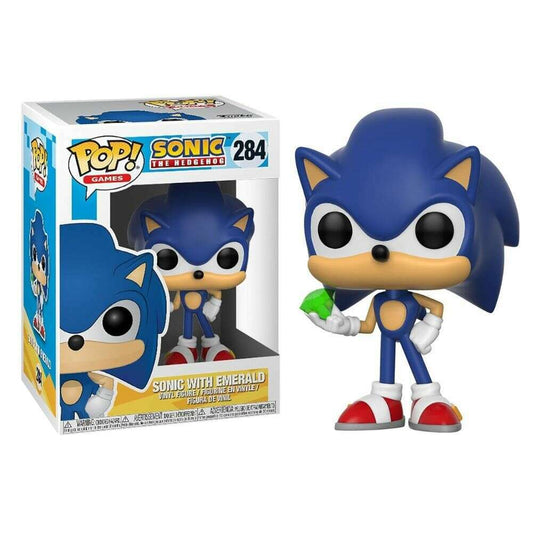 Toys N Tuck:Pop! Vinyl - Sonic The Hedgehog - Sonic with Emerald 284,Sonic The Hedgehog