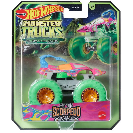 Toys N Tuck:Hot Wheels Monster Trucks Glow In The Dark - Scorpedo,Hot Wheels