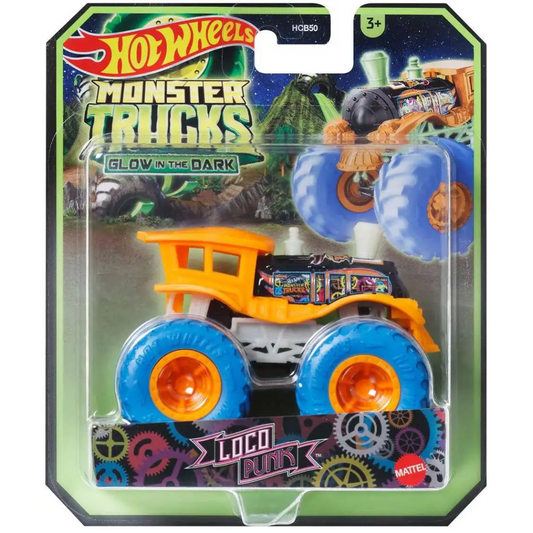 Toys N Tuck:Hot Wheels Monster Trucks Glow In The Dark - Loco Punk,Hot Wheels
