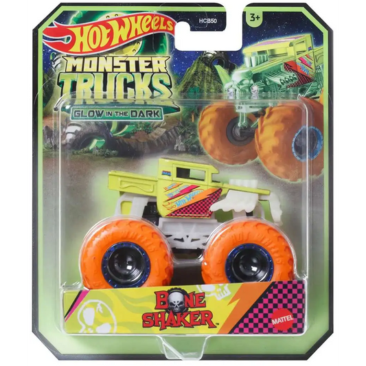 Toys N Tuck:Hot Wheels Monster Trucks Glow In The Dark - Bone Shaker,Hot Wheels