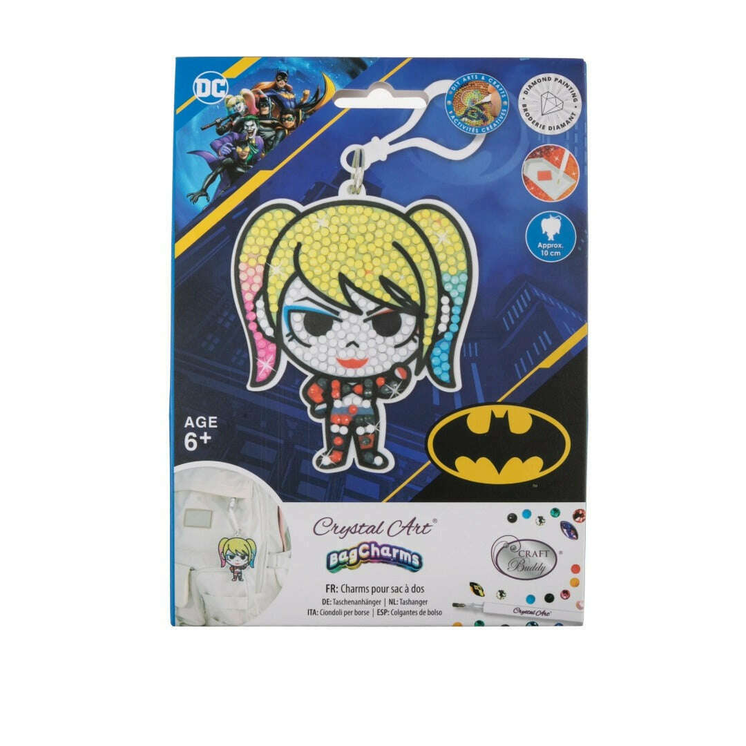 Toys N Tuck:Crystal Art Bag Charms DC - Harley Quinn,DC