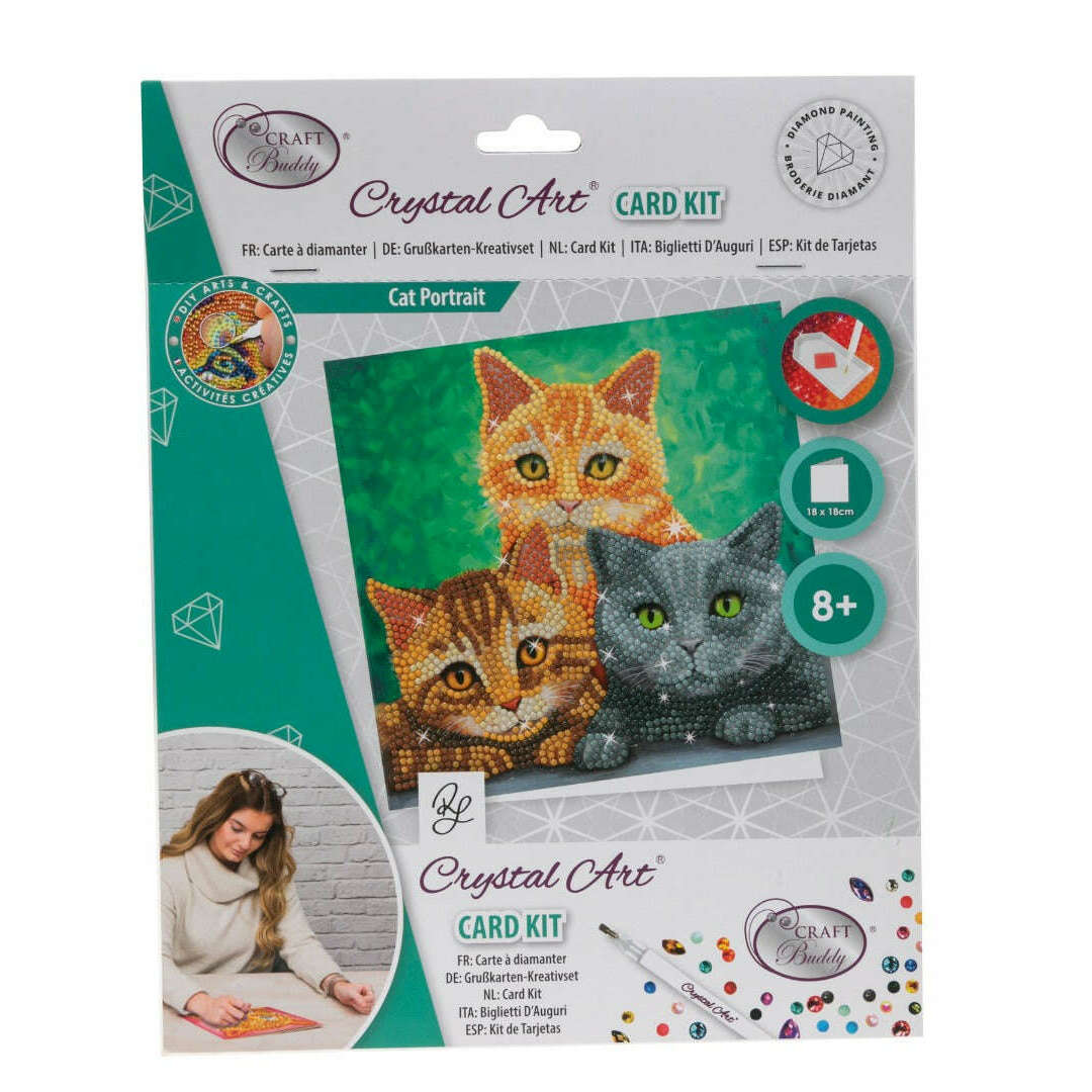 Toys N Tuck:Crystal Art Card Kit - Cat Portrait,Crystal Art