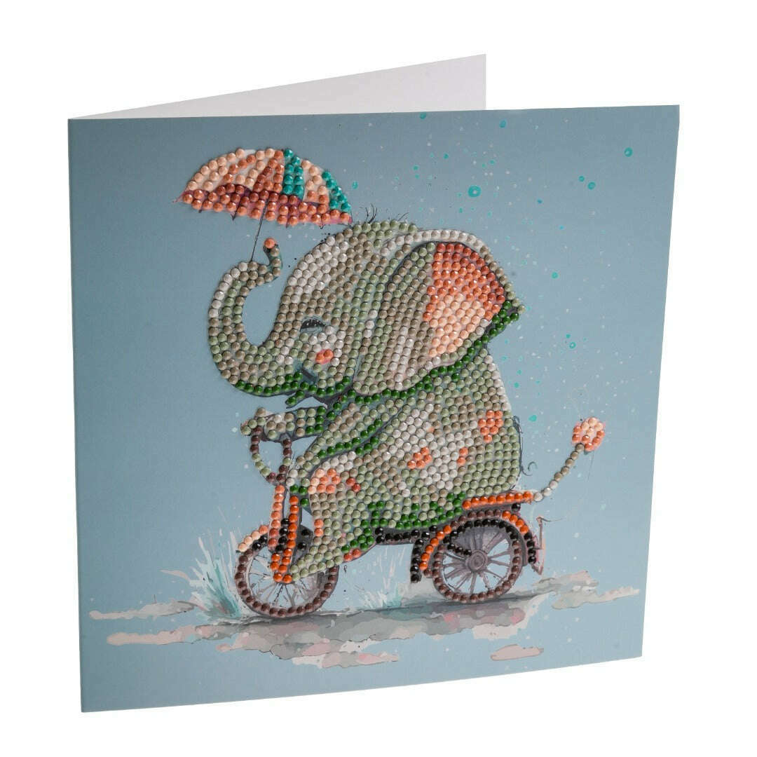 Toys N Tuck:Crystal Art Card Kit - Cute Baby Elephant,Crystal Art