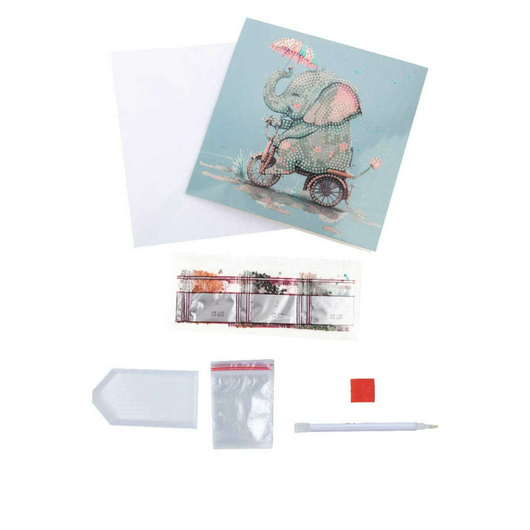 Toys N Tuck:Crystal Art Card Kit - Cute Baby Elephant,Crystal Art