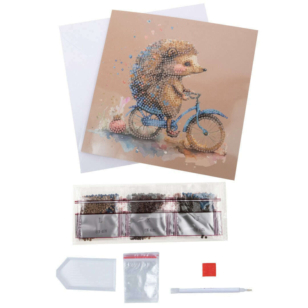 Toys N Tuck:Crystal Art Card Kit - Cute Baby Hedgehog,Crystal Art