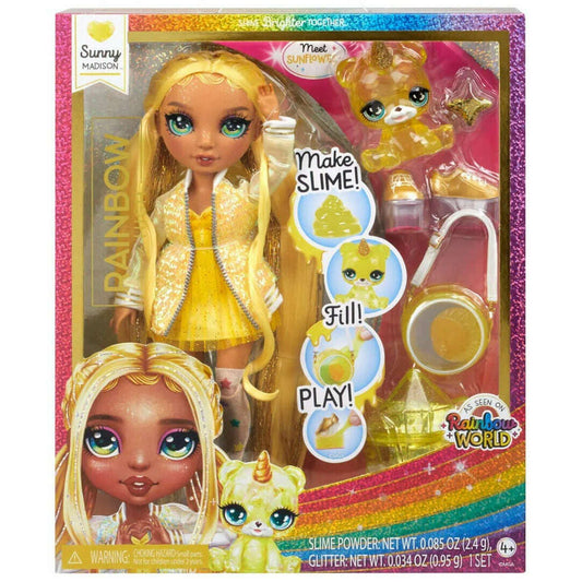 Toys N Tuck:Rainbow High Sunny Madison with Sparkle Slime & Pet,Rainbow High
