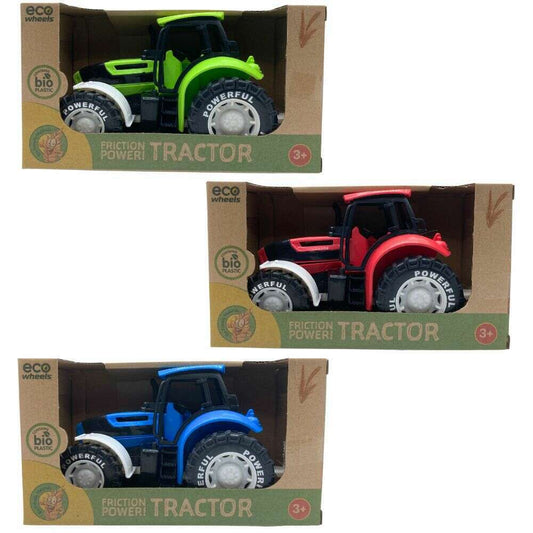 Toys N Tuck:Eco Wheels Bioplastic Friction Power 20cm Farm Tractor,Eco Wheels