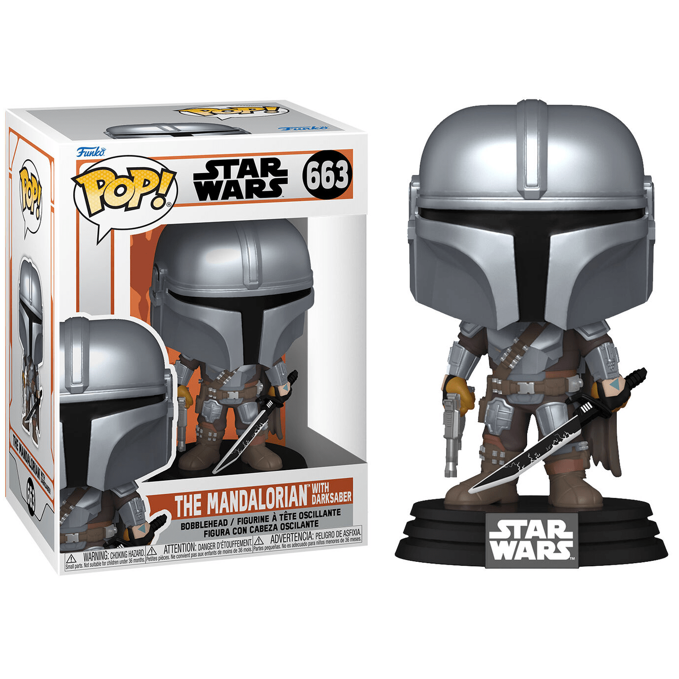 Toys N Tuck:Pop Vinyl - Star Wars - The Mandalorian With Darksaber 663,Star Wars