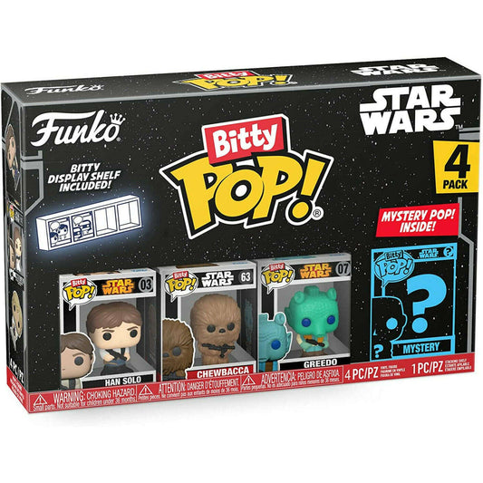 Toys N Tuck:Bitty Pop! Star Wars 4 Pack - Han Solo, Chewbacca, Greedo And Mystery Bitty,Star Wars