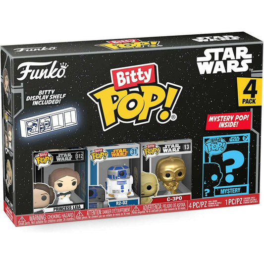 Toys N Tuck:Bitty Pop! Star Wars 4 Pack - Princess Leia, R2-D2, C-3PO And Mystery Bitty,Star Wars