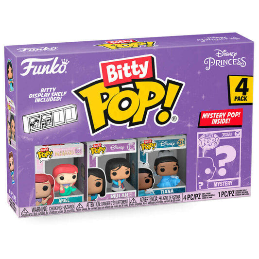 Toys N Tuck:Bitty Pop! Disney Princess 4 Pack - Ariel, Mulan, Tiana And Mystery Bitty,Disney Princess