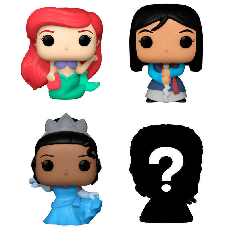 Toys N Tuck:Bitty Pop! Disney Princess 4 Pack - Ariel, Mulan, Tiana And Mystery Bitty,Disney Princess