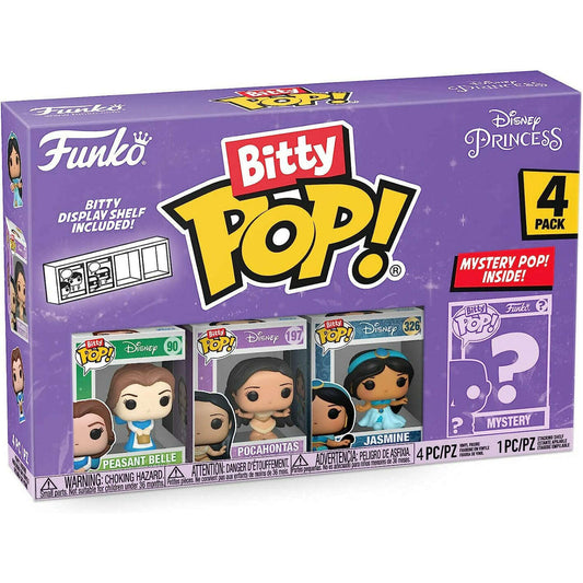 Toys N Tuck:Bitty Pop! Disney Princess 4 Pack - Peasant Belle, Pocahontas, Jasmine And Mystery Bitty,Disney Princess