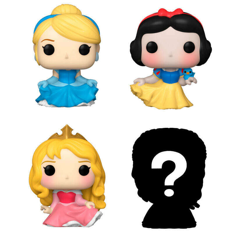 Toys N Tuck:Bitty Pop! Disney Princess 4 Pack - Cinderella, Snow White, Aurora And Mystery Bitty,Disney Princess