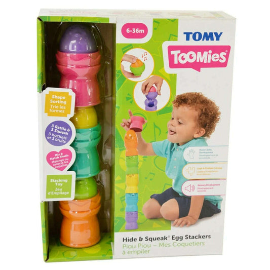 Toys N Tuck:Tomy Toomies Hide & Squeak Egg Stackers,Tomy