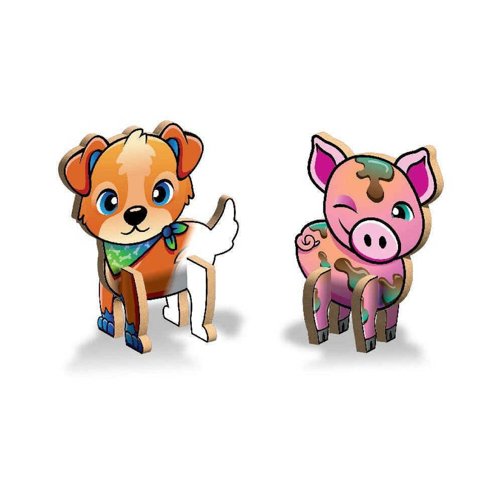 Toys N Tuck:Create N Colour Fun Farm Friends 2 Pack - Pig & Pup,Create N Colour