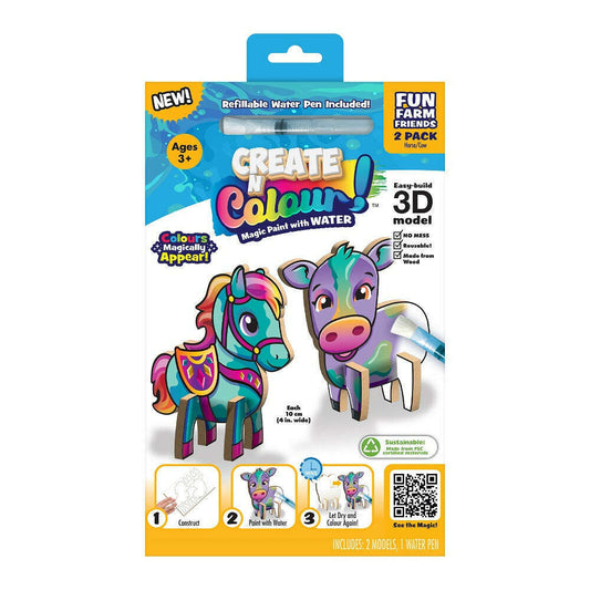 Toys N Tuck:Create N Colour Fun Farm Friends 2 Pack - Horse & Cow,Create N Colour