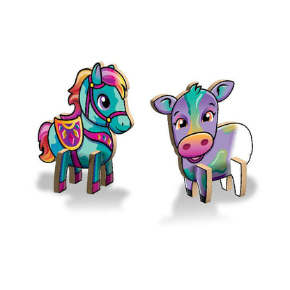 Toys N Tuck:Create N Colour Fun Farm Friends 2 Pack - Horse & Cow,Create N Colour