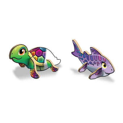Toys N Tuck:Create N Colour Sea 'Sational 2 Pack - Sea Turtle & Leopard Shark,Create N Colour