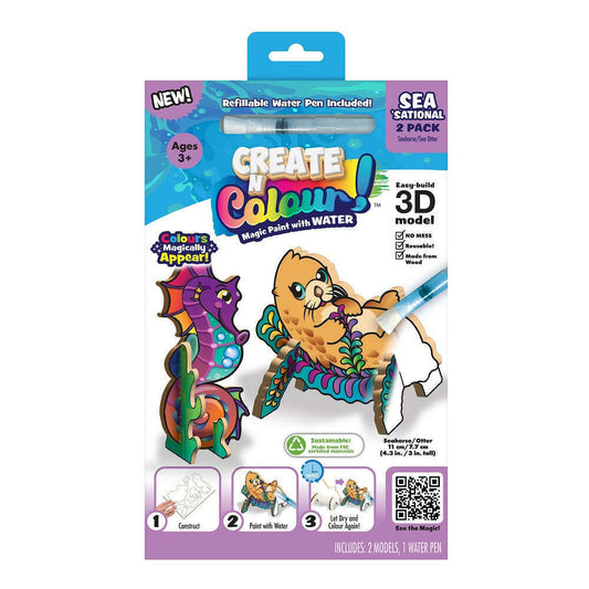 Toys N Tuck:Create N Colour Sea 'Sational 2 Pack - Seahorse & Sea Otter,Create N Colour