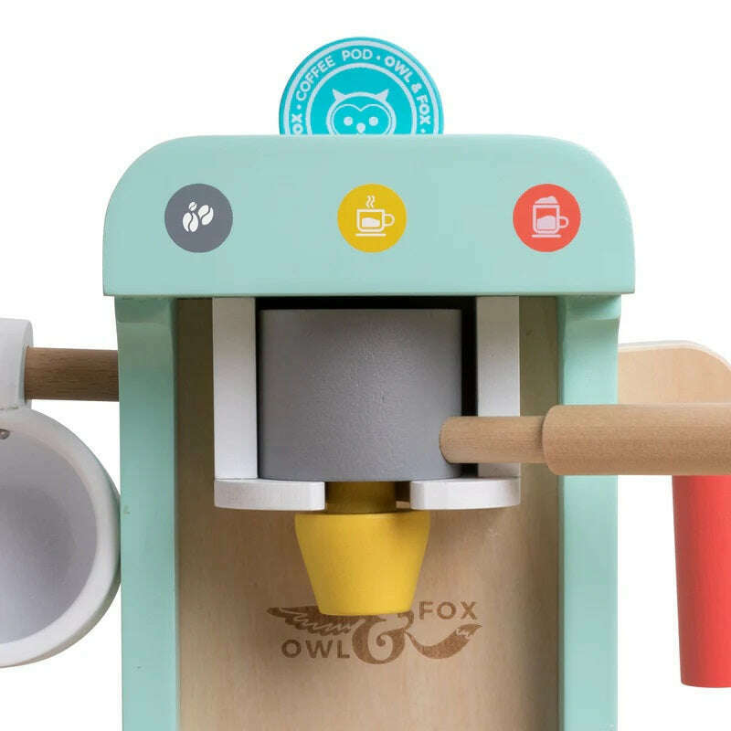 Toys N Tuck:Owl & Fox Wooden Coffee Machine,Owl