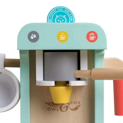 Toys N Tuck:Owl & Fox Wooden Coffee Machine,Owl