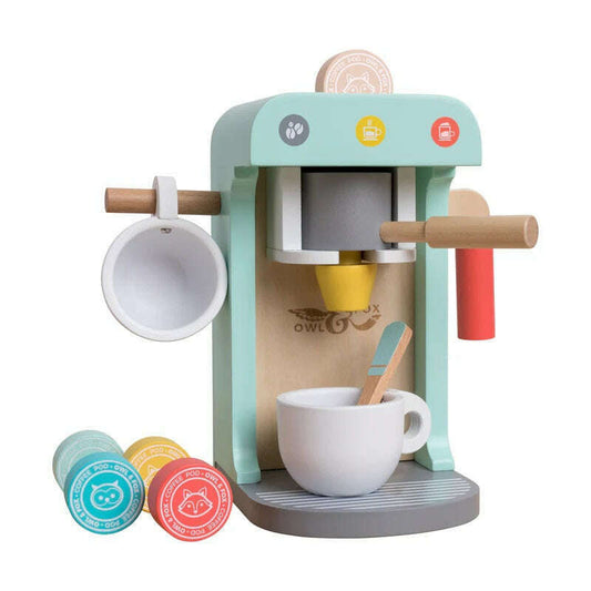 Toys N Tuck:Owl & Fox Wooden Coffee Machine,Owl
