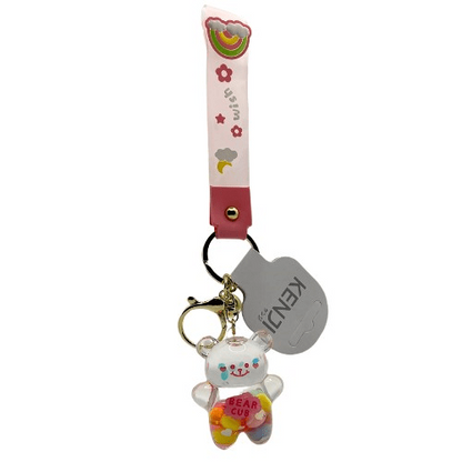 Toys N Tuck:Kenji Mima Acrylic Rainbow Bear Keyring,Kenji