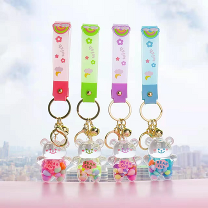 Toys N Tuck:Kenji Mima Acrylic Rainbow Bear Keyring,Kenji