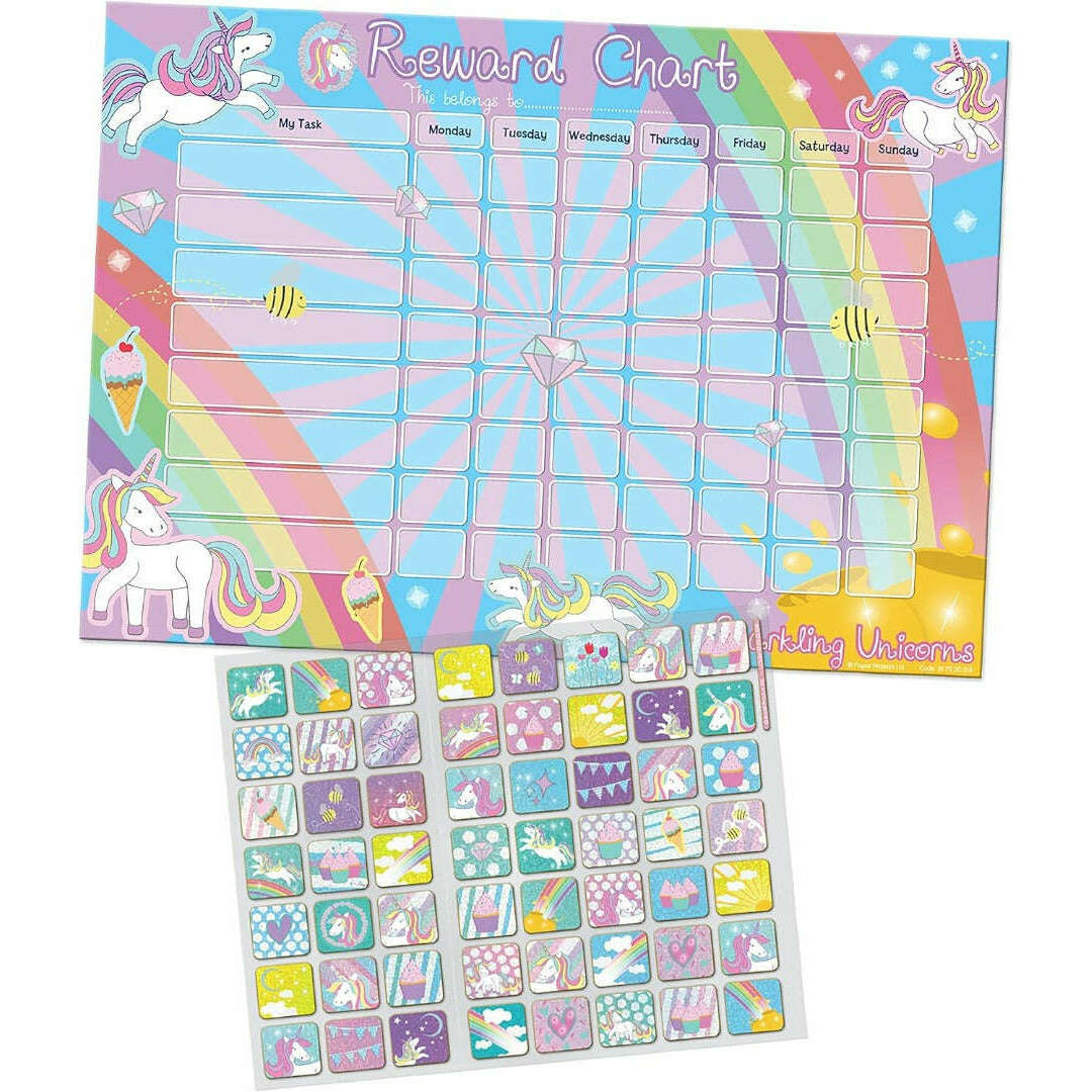 Toys N Tuck:Reward Chart - Sparkling Unicorns,Paper Projects