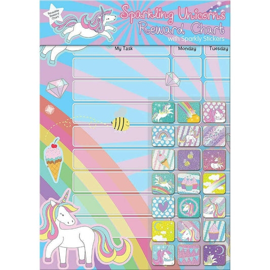 Toys N Tuck:Reward Chart - Sparkling Unicorns,Paper Projects
