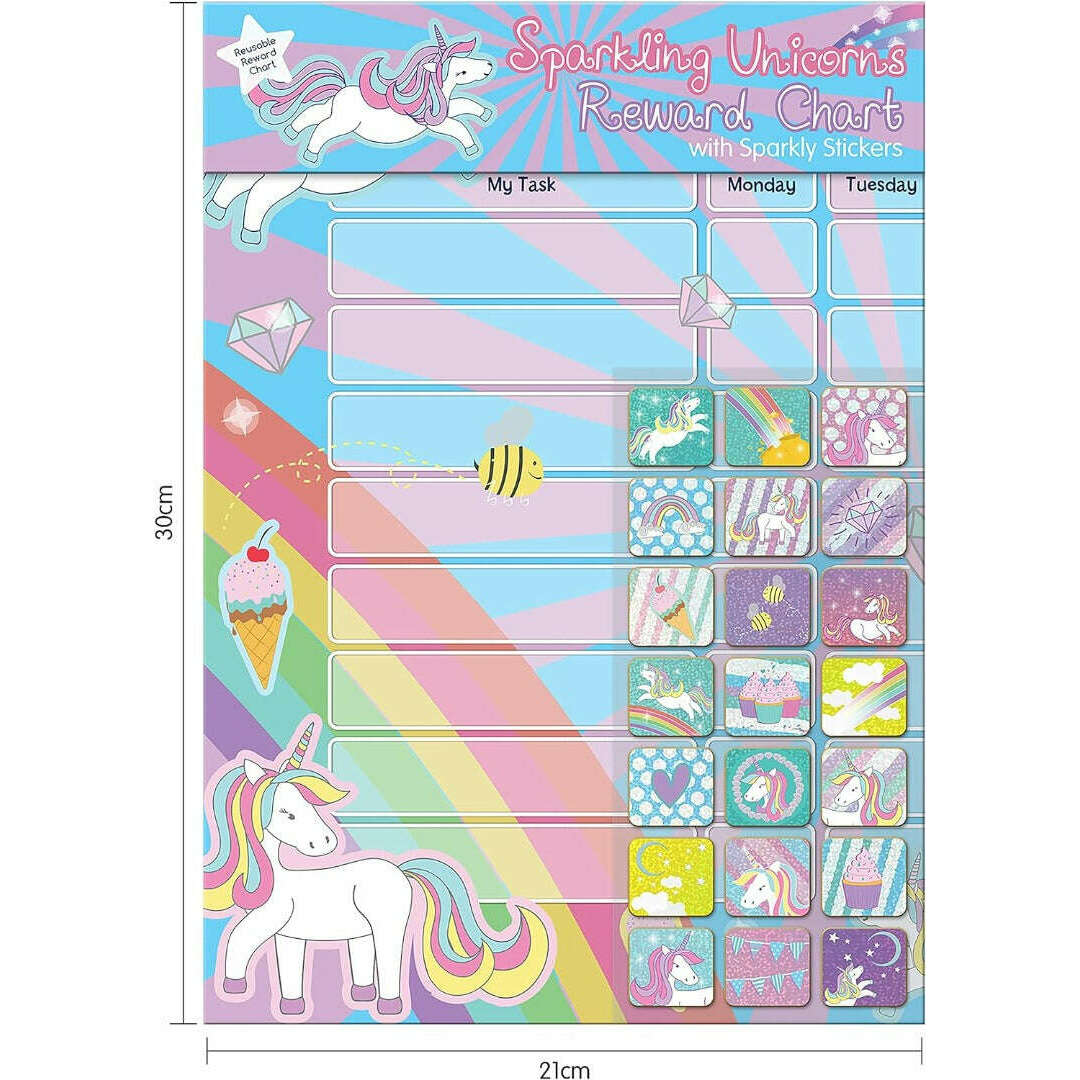 Toys N Tuck:Reward Chart - Sparkling Unicorns,Paper Projects