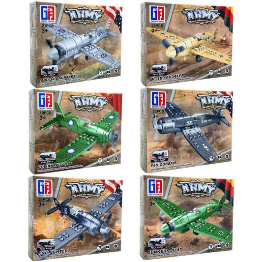 Toys N Tuck:WWII Fighter Plane Brick Kit,ARMY