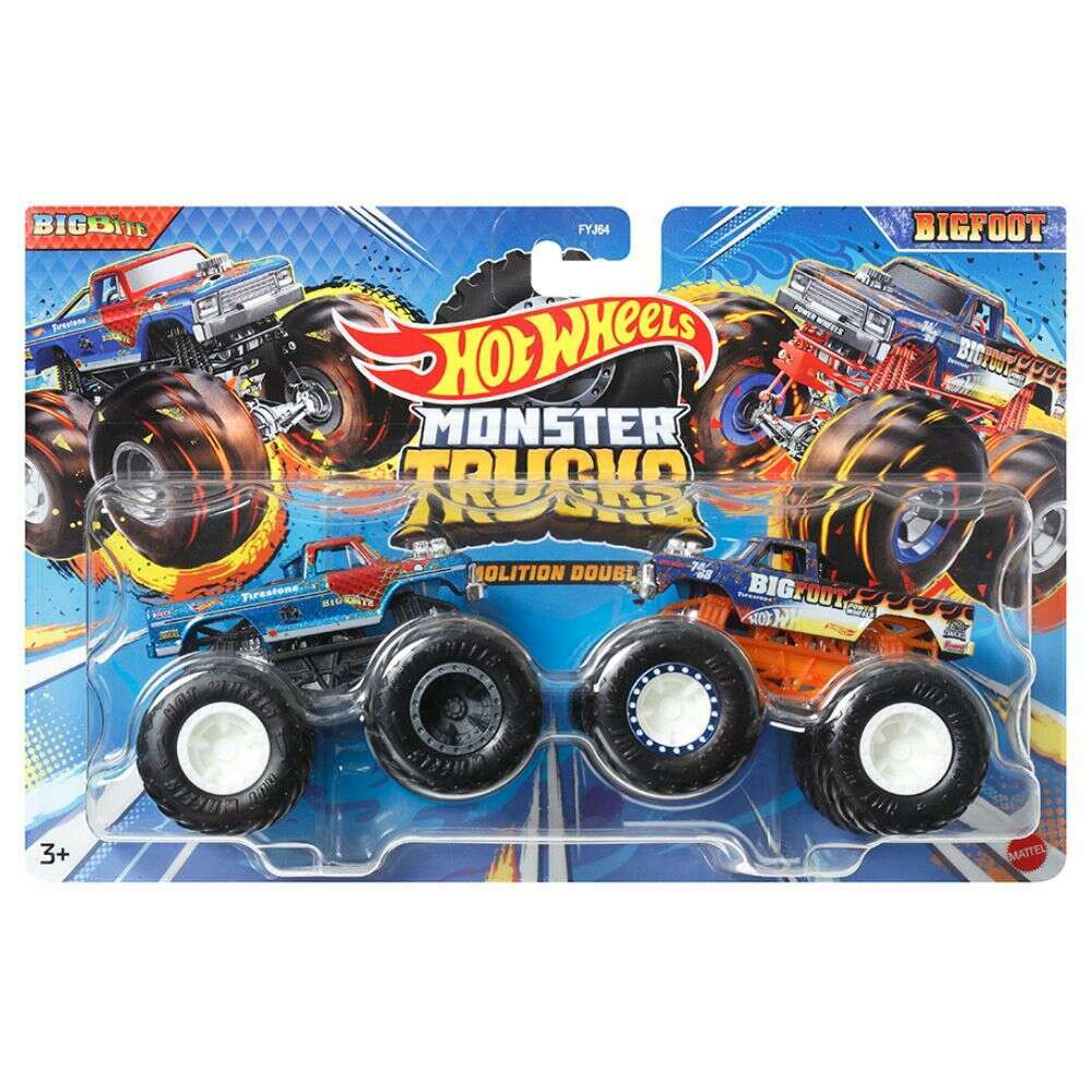 Toys N Tuck:Hot Wheels Monster Trucks Demolition Doubles - BigBite Vs Bigfoot,Hot Wheels