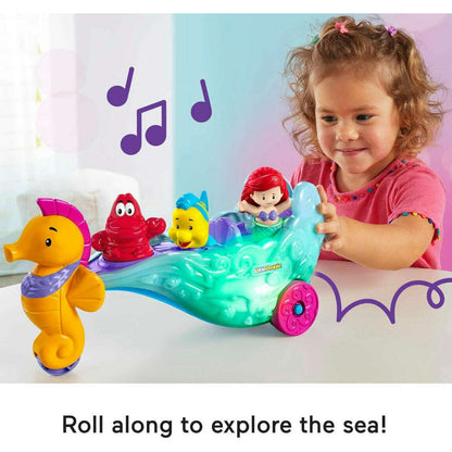 Toys N Tuck:Fisher-Price Little People Disney Princess Ariel's Light-Up Sea Carriage,Little People