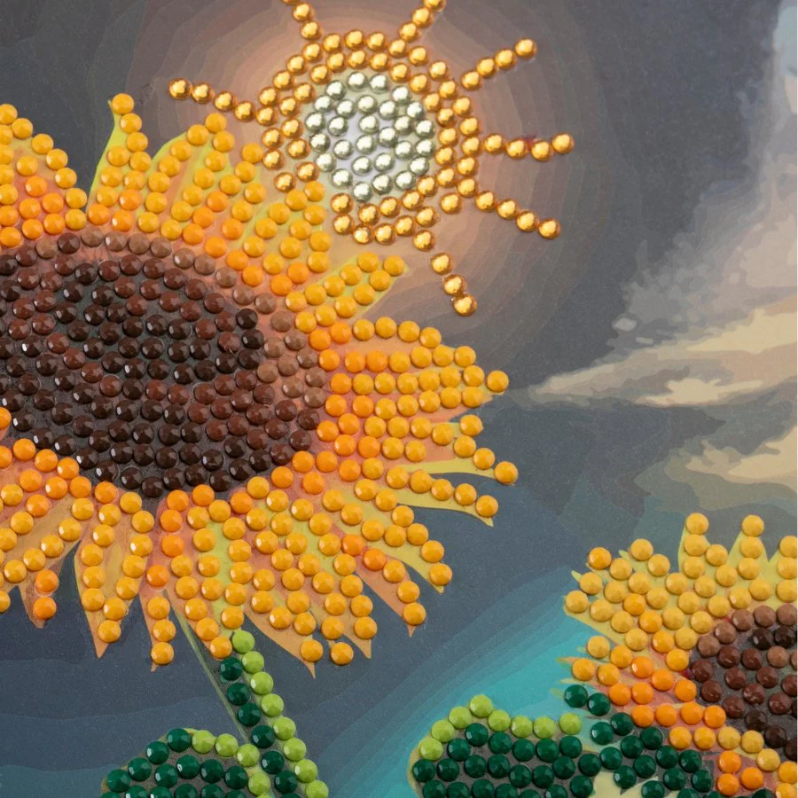 Toys N Tuck:Crystal Art Card Kit - Soulful Sunflower,Crystal Art