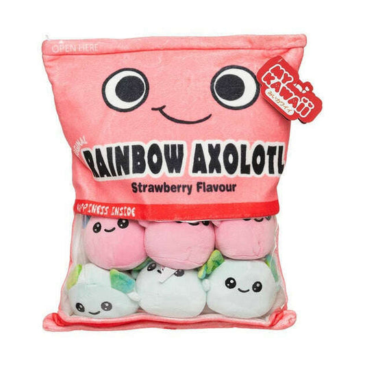 Toys N Tuck:My Kawaii Rainbow Axolotl Pudding Plush Bag,My Kawaii