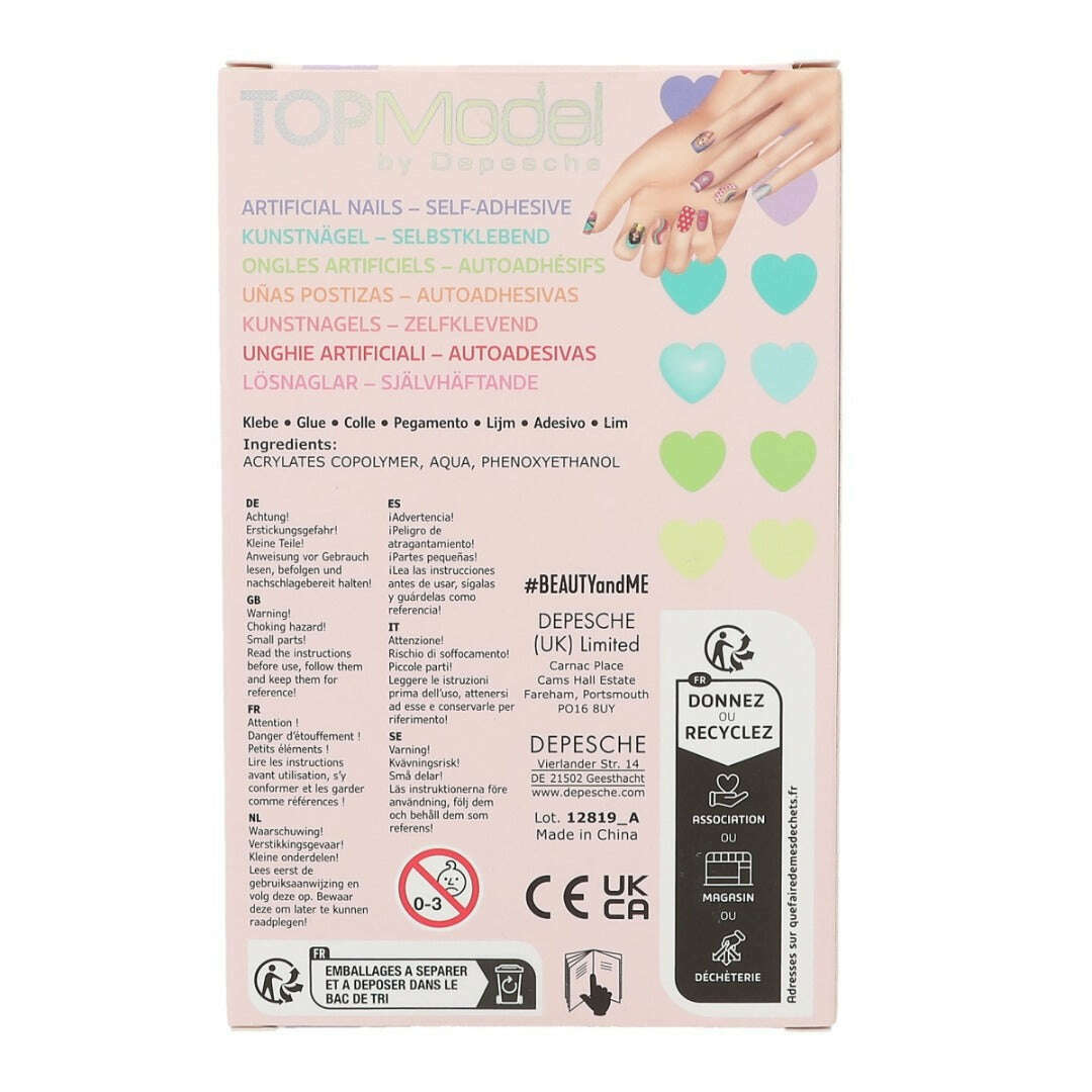 Toys N Tuck:Depesche Top Model Artificial Nails Flat Neon,Top Model