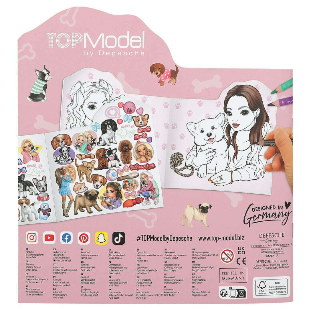 Toys N Tuck:Depesche Top Model Doggy Colouring Book,Top Model