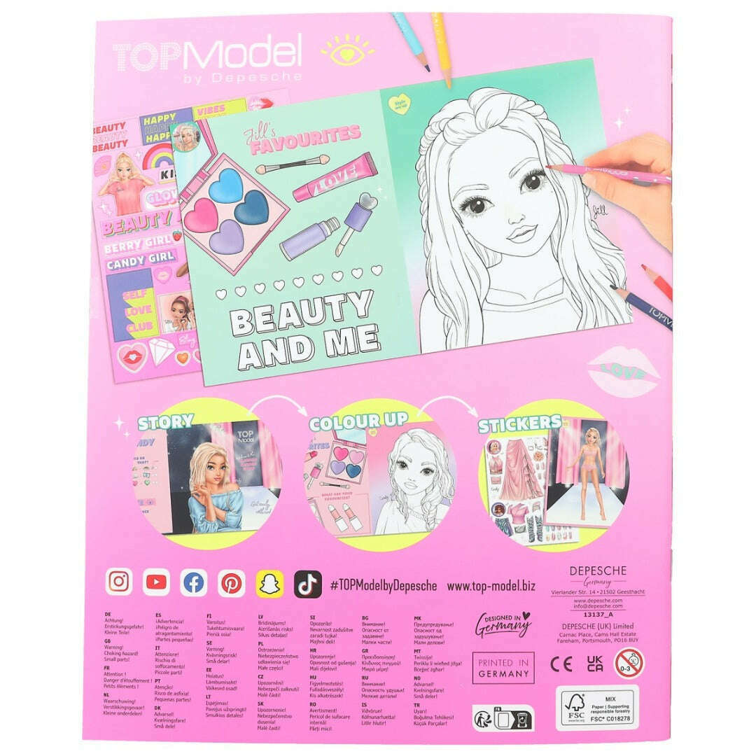 Toys N Tuck:Depesche Top Model Beauty Fun Colouring Book,Top Model