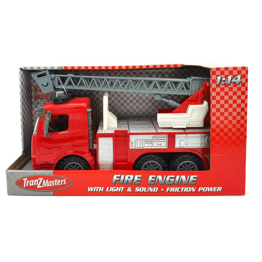 Toys N Tuck:Tranzmasters Fire Engine With Friction Power, Light & Sound,Tranzmasters