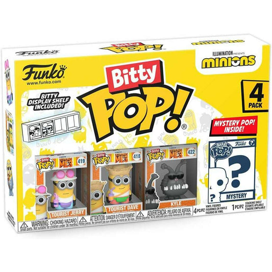 Toys N Tuck:Bitty Pop! Minions 4 Pack - Tourist Jerry,Tourist Dave,Kyle And Mystery Bitty,Minions