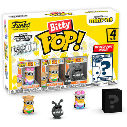 Toys N Tuck:Bitty Pop! Minions 4 Pack - Tourist Jerry,Tourist Dave,Kyle And Mystery Bitty,Minions