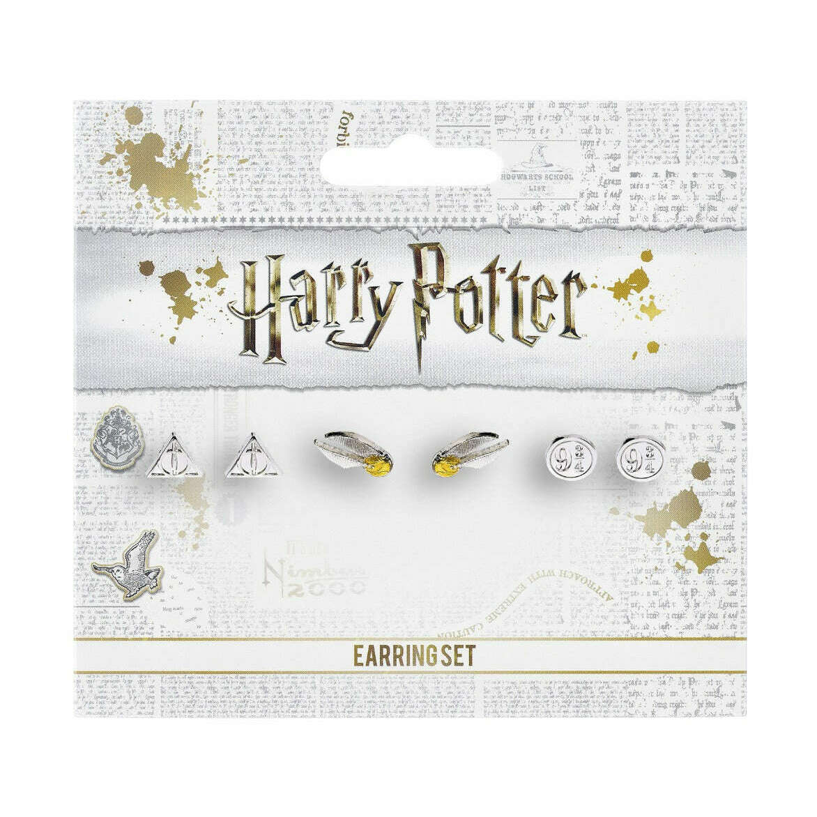 Toys N Tuck:Harry Potter Earring Set - Snitch, Deathly Hallows, Platform 9 3/4,Harry Potter