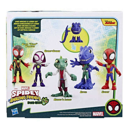 Toys N Tuck:Marvel Spidey And His Amazing Friends Dino-Webs Dino Heroes & Lizard Set,Spider-man