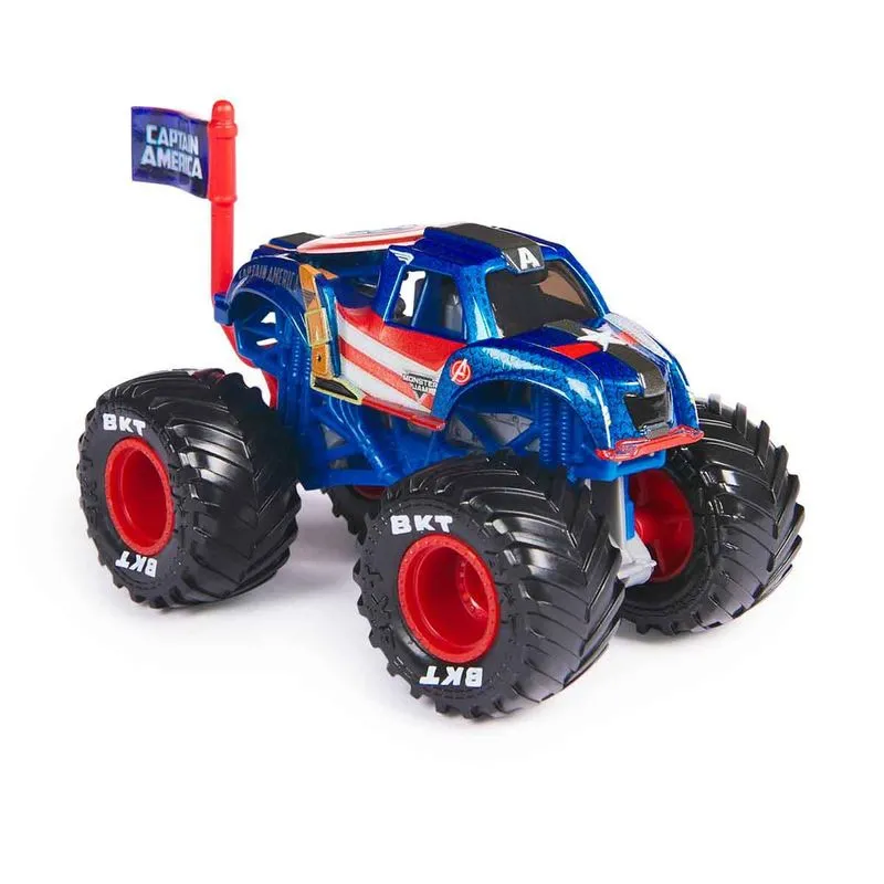 Toys N Tuck:Monster Jam 1:64 Series 1 Marvel Captain America,Monster Jam